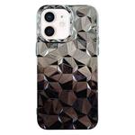 For iPhone 12 Electroplating Honeycomb Edged TPU Gradient Phone Case(Black)