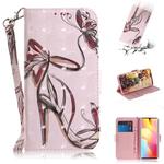 For Xiaomi Mi Note 10 Lite 3D Painted Pattern Magnetic Attraction Horizontal Flip Leather Case with Holder & Card Slot & Wallet & Lanyard(Butterfly High Heels)