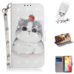 For Xiaomi Mi Note 10 Lite 3D Painted Pattern Magnetic Attraction Horizontal Flip Leather Case with Holder & Card Slot & Wallet & Lanyard(Cute Cat)