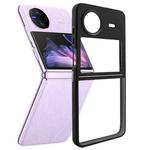 For vivo X Flip Frosted TPU + Transparent PC Phone Case(Black)