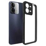 For vivo iQOO Z9 5G Global Frosted TPU + Transparent PC Phone Case(Black)