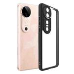 For vivo S19 Frosted TPU + Transparent PC Phone Case(Black)