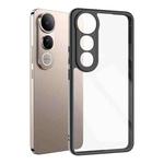 For vivo V50 Lite 5G Frosted TPU + Transparent PC Phone Case(Black)