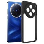 For vivo X200s Frosted TPU + Transparent PC Phone Case(Black)