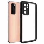 For Huawei P40 Frosted TPU + Transparent PC Phone Case(Black)