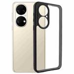 For Huawei P50 Frosted TPU + Transparent PC Phone Case(Black)