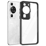 For Huawei P60 Frosted TPU + Transparent PC Phone Case(Black)