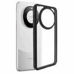 For Huawei Mate 60 Pro Frosted TPU + Transparent PC Phone Case(Black)