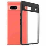 For Google Pixel 7a Frosted TPU + Transparent PC Phone Case(Black)