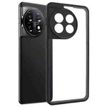 For OnePlus 11 Frosted TPU + Transparent PC Phone Case(Black)
