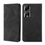 For Honor 90 Pro 5G Skin Feel Magnetic Leather Phone Case(Black)