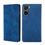 For ZTE Axon 40 Lite Skin Feel Magnetic Leather Phone Case(Blue)