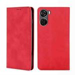 For ZTE Axon 40 Lite Skin Feel Magnetic Leather Phone Case(Red)
