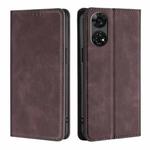 For ZTE Anshin Family Skin Feel Magnetic Leather Phone Case(Dark Brown)