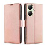 For vivo Y35+ 5G Ultra-thin Voltage Side Buckle Horizontal Flip Leather Phone Case(Rose Gold)