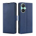 For vivo Y27 4G Ultra-thin Voltage Side Buckle Horizontal Flip Leather Phone Case(Blue)