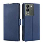 For vivo V29e 5G Ultra-thin Voltage Side Buckle Horizontal Flip Leather Phone Case(Blue)