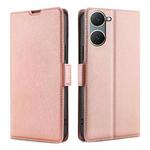For vivo Y03 4G Ultra-thin Voltage Side Buckle Horizontal Flip Leather Phone Case(Rose Gold)