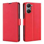 For vivo Y03 4G Ultra-thin Voltage Side Buckle Horizontal Flip Leather Phone Case(Red)