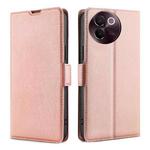 For vivo V30e 5G Global Ultra-thin Voltage Side Buckle Horizontal Flip Leather Phone Case(Rose Gold)