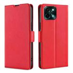 For vivo Y28 4G Ultra-thin Voltage Side Buckle Horizontal Flip Leather Phone Case(Red)