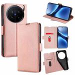 For vivo X200 Pro 5G Ultra-thin Voltage Side Buckle Horizontal Flip Leather Phone Case(Rose Gold)