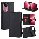 For vivo V50 5G Ultra-thin Voltage Side Buckle Horizontal Flip Leather Phone Case(Black)