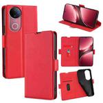 For vivo V50 5G Ultra-thin Voltage Side Buckle Horizontal Flip Leather Phone Case(Red)