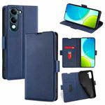 For vivo Y29s 5G / Y04 4G Ultra-thin Voltage Side Buckle Horizontal Flip Leather Phone Case(Blue)