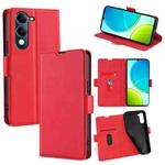 For vivo Y29s 5G / Y04 4G Ultra-thin Voltage Side Buckle Horizontal Flip Leather Phone Case(Red)