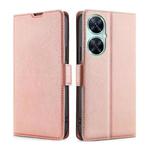 For Huawei Enjoy 60 Pro / nova 11i Ultra-thin Voltage Side Buckle Horizontal Flip Leather Phone Case(Rose Gold)