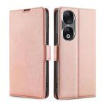 For Honor 90 5G Ultra-thin Voltage Side Buckle Horizontal Flip Leather Phone Case(Rose Gold)