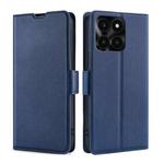 For Honor X6a 4G Ultra-thin Voltage Side Buckle Horizontal Flip Leather Phone Case(Blue)