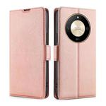 For Honor X50 5G Ultra-thin Voltage Side Buckle Horizontal Flip Leather Phone Case(Rose Gold)