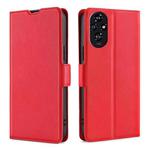 For Honor 200 5G Ultra-thin Voltage Side Buckle Horizontal Flip Leather Phone Case(Red)