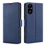 For Honor 200 Pro 5G Ultra-thin Voltage Side Buckle Horizontal Flip Leather Phone Case(Blue)