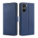 For ZTE Axon 40 Lite Ultra-thin Voltage Side Buckle Horizontal Flip Leather Phone Case(Blue)