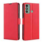 For ZTE Blade A53 4G Ultra-thin Voltage Side Buckle Horizontal Flip Leather Phone Case(Red)