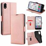 For ZTE Kantan Sumaho 4 A402ZT Ultra-thin Voltage Side Buckle Horizontal Flip Leather Phone Case(Rose Gold)