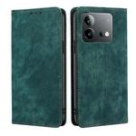 For vivo iQOO Neo 8 / 8 Pro 5G RFID Anti-theft Brush Magnetic Leather Phone Case(Green)