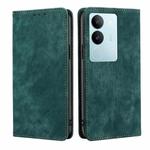 For vivo S17 5G / S17 Pro 5G RFID Anti-theft Brush Magnetic Leather Phone Case(Green)