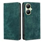 For vivo Y35+ 5G RFID Anti-theft Brush Magnetic Leather Phone Case(Green)