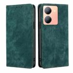 For vivo Y78 5G RFID Anti-theft Brush Magnetic Leather Phone Case(Green)