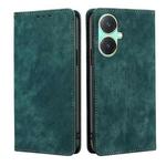 For vivo Y27 4G RFID Anti-theft Brush Magnetic Leather Phone Case(Green)
