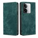 For vivo Y78T 5G / iQOO Z8x 5G RFID Anti-theft Brush Magnetic Leather Phone Case(Green)
