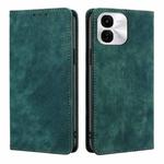 For vivo iQOO Z9x 5G RFID Anti-theft Brush Magnetic Leather Phone Case(Green)