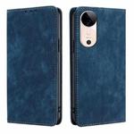 For vivo S19 RFID Anti-theft Brush Magnetic Leather Phone Case(Blue)