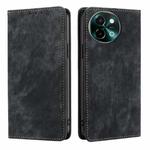 For vivo Y38 5G / T3x Global RFID Anti-theft Brush Magnetic Leather Phone Case(Black)