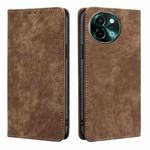 For vivo Y38 5G / T3x Global RFID Anti-theft Brush Magnetic Leather Phone Case(Brown)