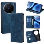 For vivo X200 Pro 5G RFID Anti-theft Brush Magnetic Leather Phone Case(Blue)